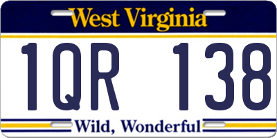 WV license plate 1QR138