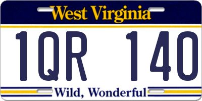 WV license plate 1QR140
