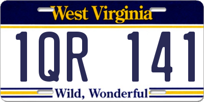 WV license plate 1QR141