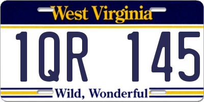 WV license plate 1QR145