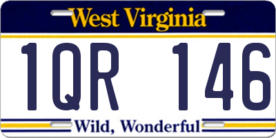 WV license plate 1QR146