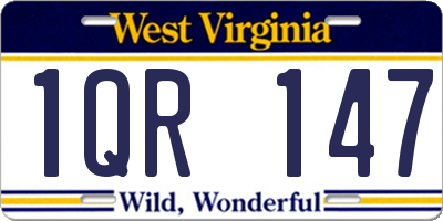 WV license plate 1QR147