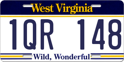 WV license plate 1QR148