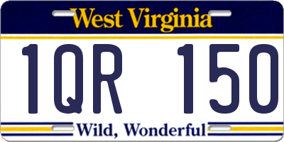 WV license plate 1QR150