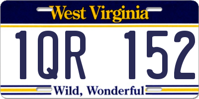 WV license plate 1QR152