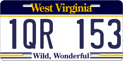 WV license plate 1QR153
