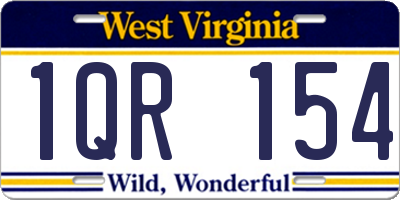 WV license plate 1QR154