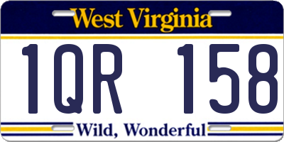 WV license plate 1QR158