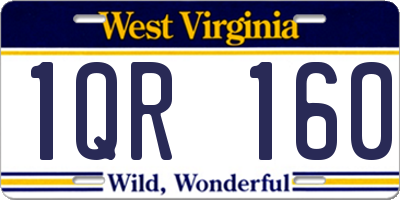 WV license plate 1QR160