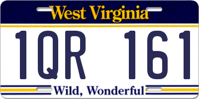 WV license plate 1QR161