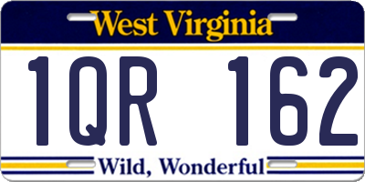 WV license plate 1QR162