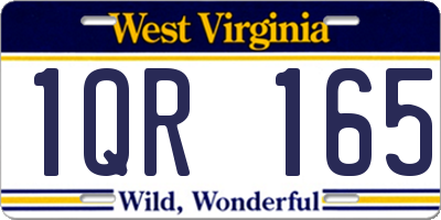 WV license plate 1QR165