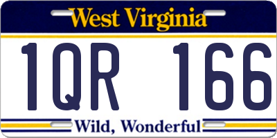 WV license plate 1QR166