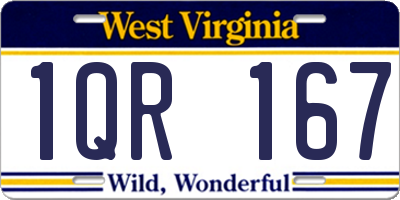 WV license plate 1QR167