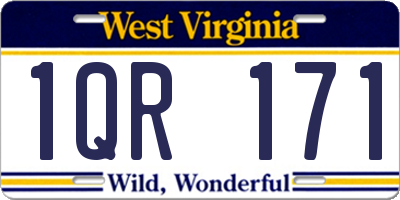WV license plate 1QR171