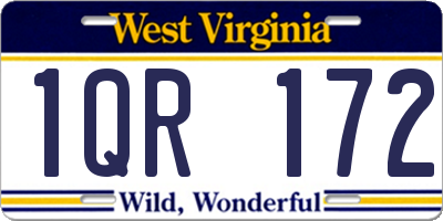 WV license plate 1QR172