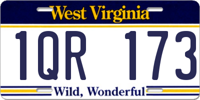 WV license plate 1QR173