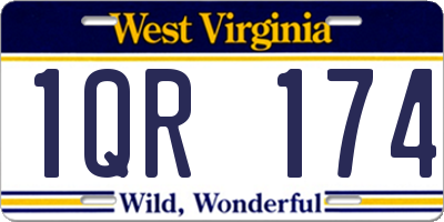WV license plate 1QR174