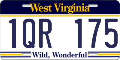 WV license plate 1QR175