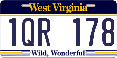 WV license plate 1QR178