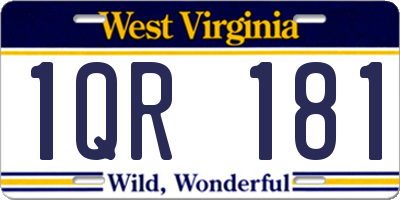 WV license plate 1QR181