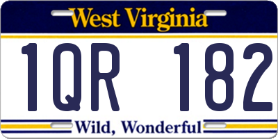 WV license plate 1QR182