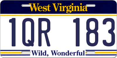 WV license plate 1QR183