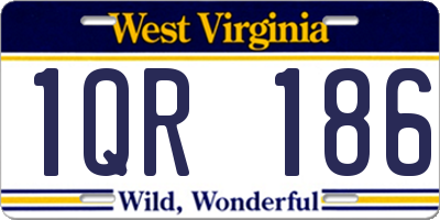 WV license plate 1QR186