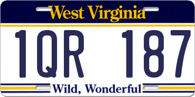 WV license plate 1QR187