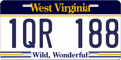 WV license plate 1QR188