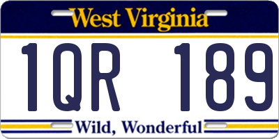 WV license plate 1QR189