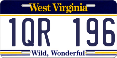 WV license plate 1QR196