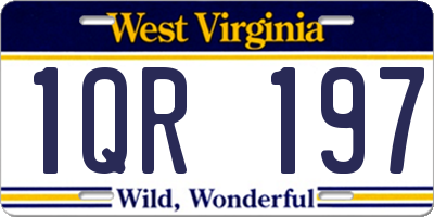 WV license plate 1QR197