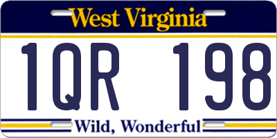 WV license plate 1QR198