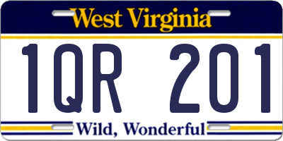 WV license plate 1QR201