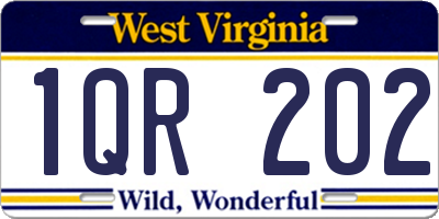 WV license plate 1QR202