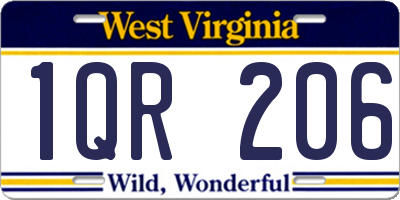 WV license plate 1QR206