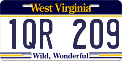 WV license plate 1QR209