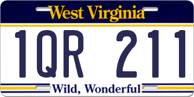 WV license plate 1QR211