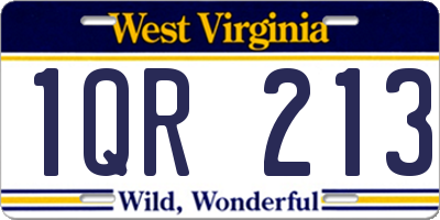 WV license plate 1QR213
