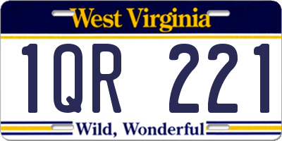 WV license plate 1QR221