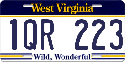 WV license plate 1QR223