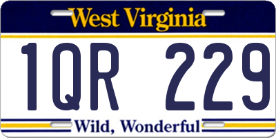 WV license plate 1QR229