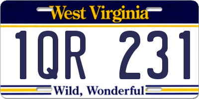 WV license plate 1QR231