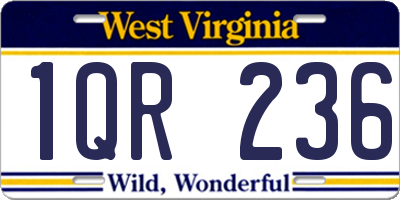 WV license plate 1QR236