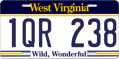 WV license plate 1QR238