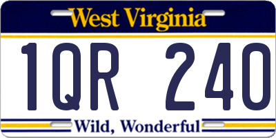 WV license plate 1QR240