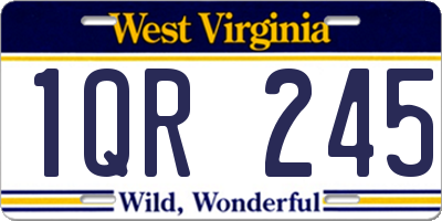 WV license plate 1QR245