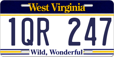 WV license plate 1QR247