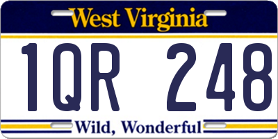 WV license plate 1QR248